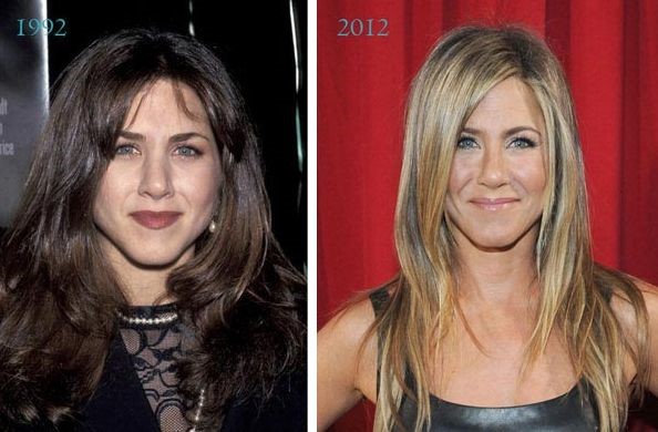 Jennifer Aniston then and now