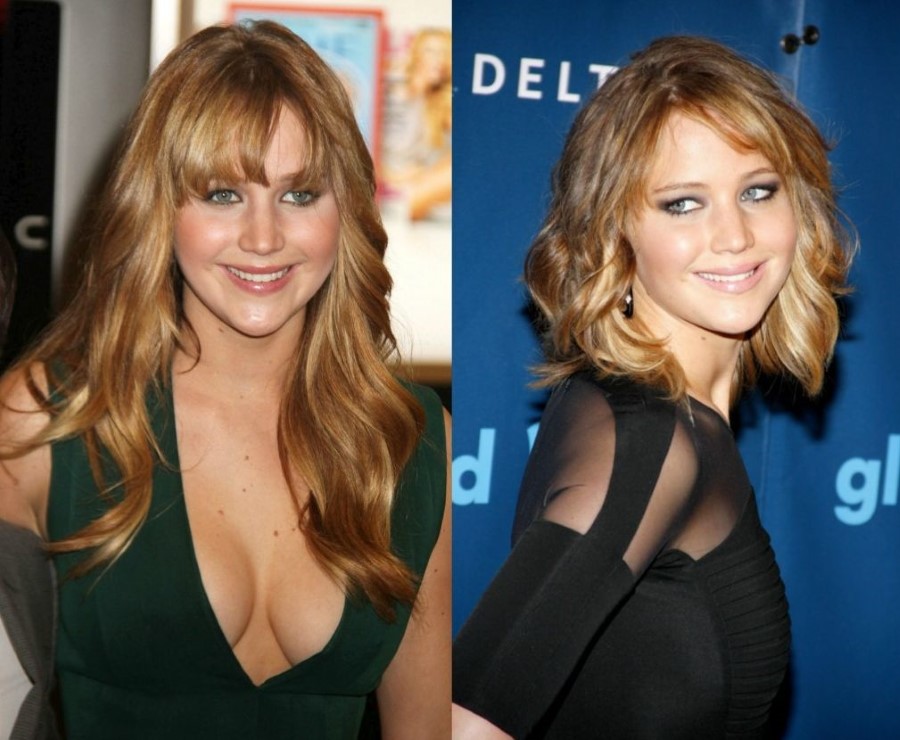 Jennifer Lawrence before and after breast augmentation