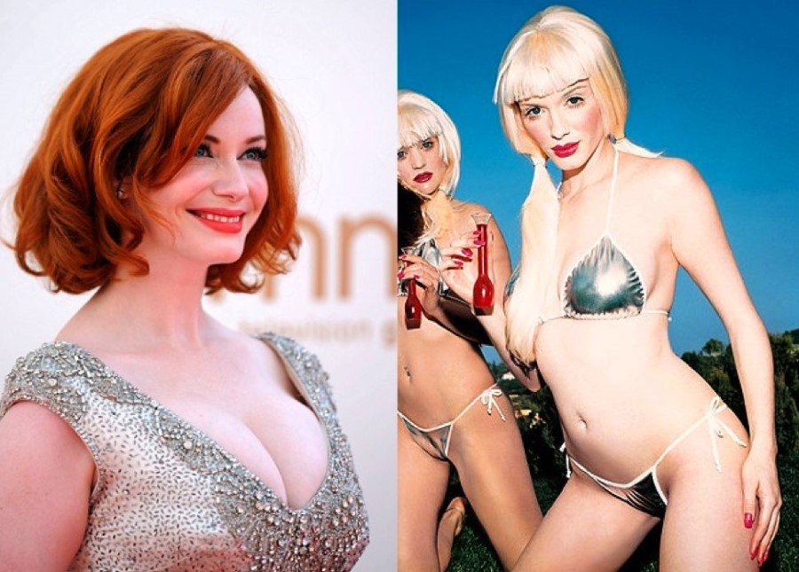 Christina Rene Hendricks before and after breast augmentation.