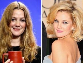 Drew Barrymore before an after plastic surgery 3
