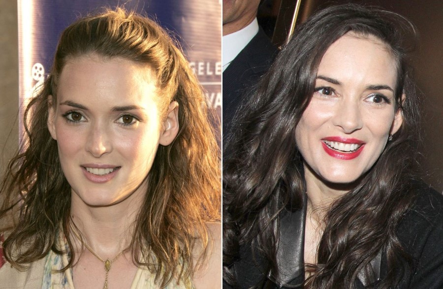 Winona Ryder before and after plastic surgery.